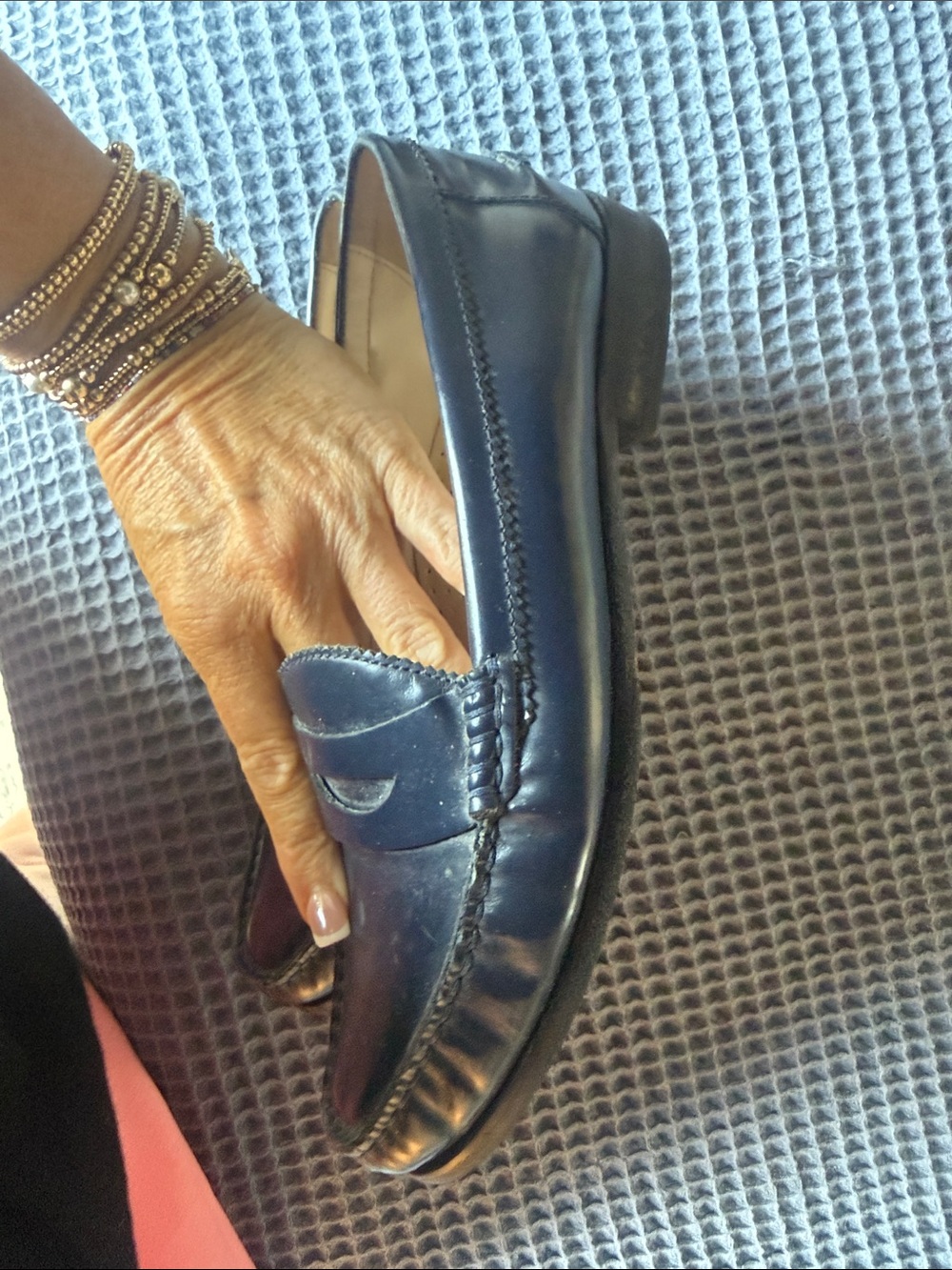 Cole Haan Women’s Size 7 Navy Leather Penny Loafers - Classic Slip-On - Picture 4 of 5